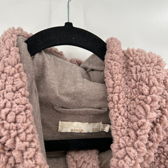 PRANA Blush Pink Half Zip Sherpa Fleece Pullover Cozy Sweater Size XS - Picture 8 of 9